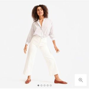 Everlane wide leg crop pant white - short length